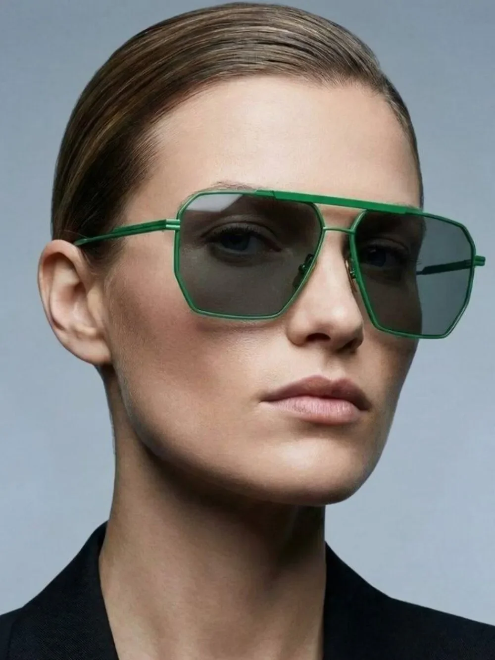 Bottega Veneta Men Sunglasses Green Pilot BV1012S 006 NEW AUTHENTIC